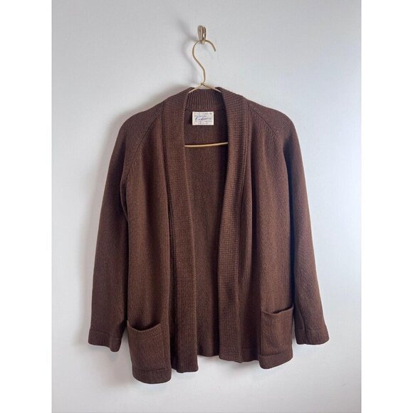 Fully Fashioned Sweaters - Brown Vintage Cashmere Cardigan 1950s Fully Fashioned